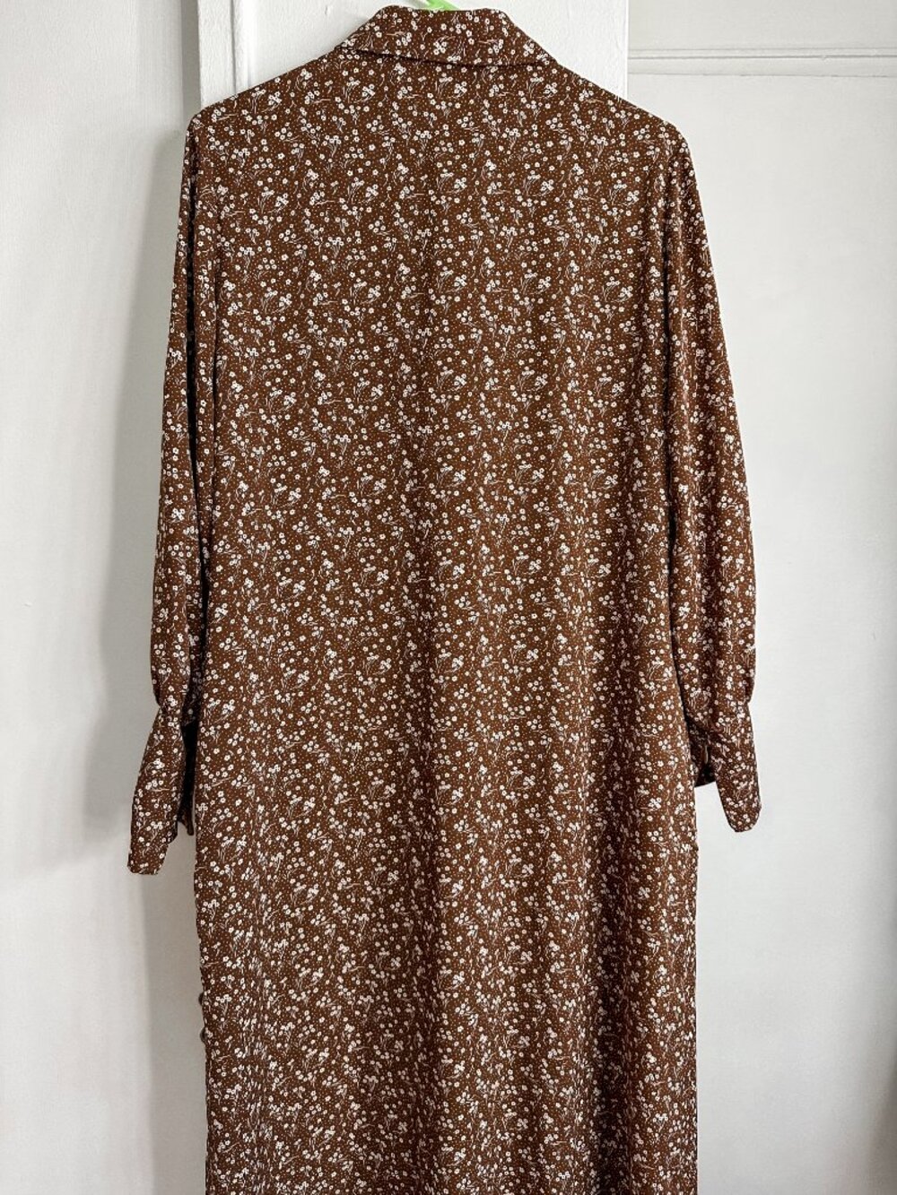 Veiled Collection Brown Floral Button Down Maxi Shirt Dress  - Limited Edition - Picture 12 of 14